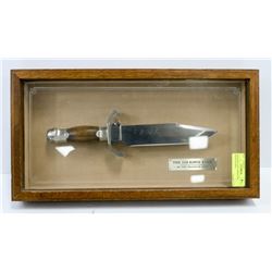 JIM BOWIE KNIFE FRAMED BY FRANKLIN MINT.