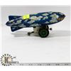 Image 1 : VINTAGE TIN WIND UP ZEPPELIN.