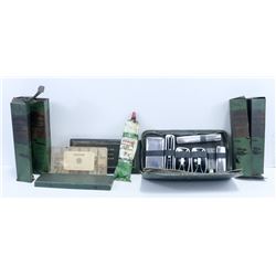 ANTIQUE WATCHMAKERS TOOLS AND 1920S TEXACO BOXES.