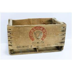 1940S CALGARY BREWING SODA CRATE WITH BUFFALO