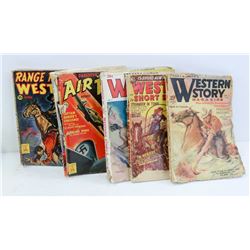 BOX FULL OF 1940S WESTERN MAGAZINES.