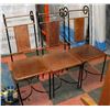 Image 1 : SET OF 3 WROUGHT IRON AND LEATHER CHAIRS
