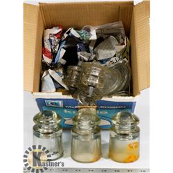 INSULATORS / GLASS TOPS - BOX LOT