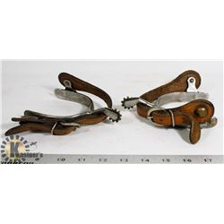 SET OF SILVER SPURS W/ ROWELS
