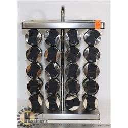 STAINLESS 20 PC SPICE TOWER, 13" TALL