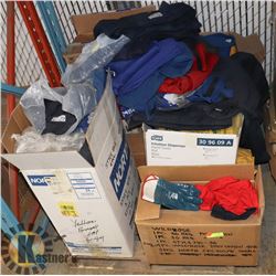 PALLET OF COVERALLS, RAIN JACKETS AND MORE...
