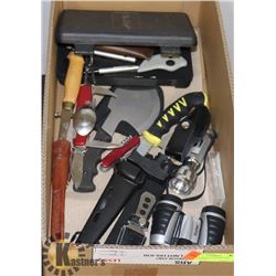 BOX W/SURVIVAL BLADES AND ACCESSORIES