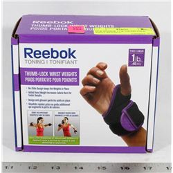 NEW REEBOK 1 LB THUMB LOCK WRIST WEIGHTS