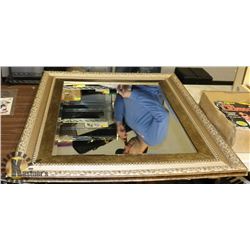 LARGE GOLD TONE ORNATE FRAMED MIRROR