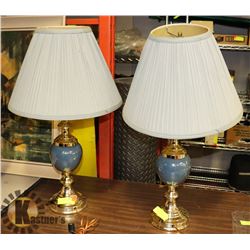 PAIR OF BLUE LAMPS