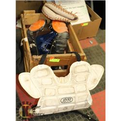 LOT OF BACK CATCHER BASEBALL GEAR