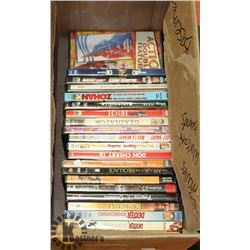 BOX OF ABOUT 40 TOTAL DVDS INCL DEXTER, GLEE,