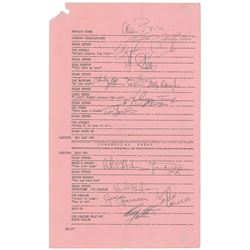 Beatles Signed Call Sheet