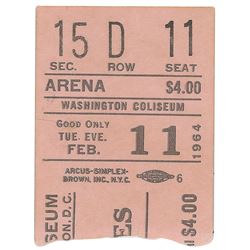 Beatles 1964 Washington Ticket Stub