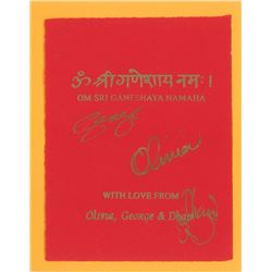 George Harrison Signed Christmas Card