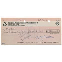 George Harrison Signed Check