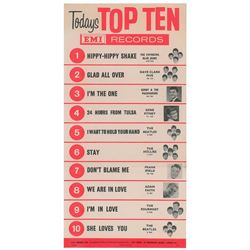 Beatles 1964 EMI Records Promotional Poster