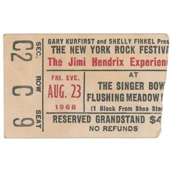 New York Rock Festival 1968 Program and Ticket Stub: Jimi Henrix, Janis Joplin, and Jim Morrison