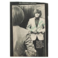 Brian Jones Signed Magazine Photograph