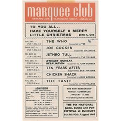 Led Zeppelin and The Who 1968 Marquee Club London Handbill