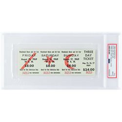 Woodstock Music and Art Fair Unused Three Day Ticket - PSA 10