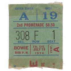 David Bowie 1974 Madison Square Garden Program and Ticket Stub