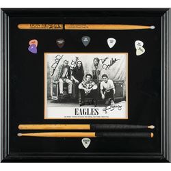 The Eagles Signed Photograph and Stage-Used Drum Sticks