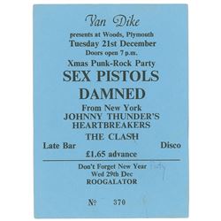 The Sex Pistols and The Clash 1976 Concert Ticket