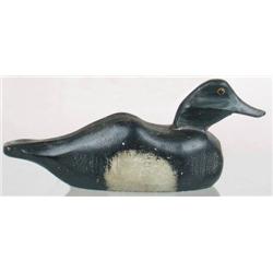 Tack eye bluebill drake decoy by Frank 