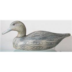 Oversized black duck decoy with glass e