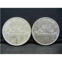 1965+66 Silver Canadian Dollars