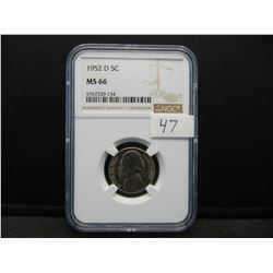 1952 D Jefferson Nickel NGC MS66