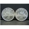 Image 1 : (2) Uncirculated 1965 Silver Canadian Dollars