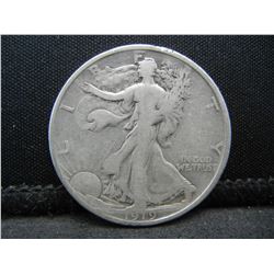 1919 D Walking Liberty Half Dollar VG/F Semi Key