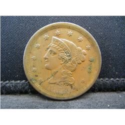 1852 Large Cent AU++ Nice Color