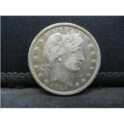 1894 S Barber Quarter XF Semi Key Date
