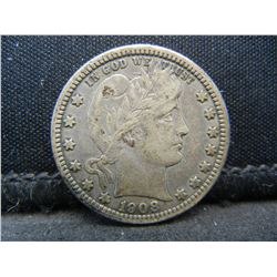 1908 O Barber Quarter XF Better Date