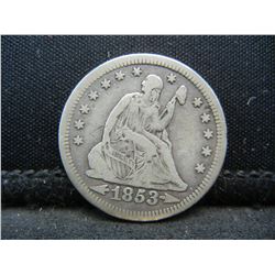 1853 Arrows Seated Quarter Strong Details