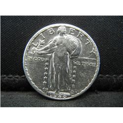 1928 Standing Liberty Quarter AU/BU White