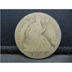 1858 Seated Half Dollar