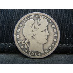 1904 O Barber Quarter