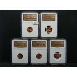(6) 2009 Lincoln Cent NGC MS66 RED Formative Years First Day Ceremony