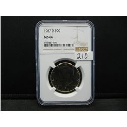 1987 D Kennedy Half Dollar NGC MS66
