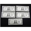 Image 1 : (5) Consecutive Serial Number Crisp BU 1957 $1.00 Silver Certificates