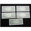 Image 5 : (5) Consecutive Serial Number Crisp BU 1957 $1.00 Silver Certificates