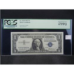 1957 $1.00 Silver Certificate PCGS 67 PPQ Extremely High grade!!