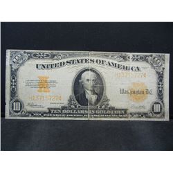 1922 $10.00 Gold Ceritifcate Note