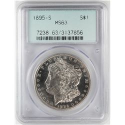 1895-S $1 Morgan Silver Dollar Coin PCGS MS63 Old Green Holder