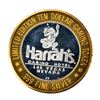 Image 1 : .999 Fine Silver Harrah's Casino Las Vegas, Nevada $10 Limited Edition Gaming Token