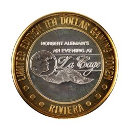 .999 Silver Riviera Hotel & Casino Las Vegas $10 Casino Limited Edition Gaming Token